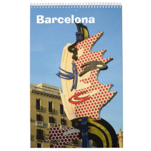12 Monate Barcelona, Spanien Mauerkalender Kalender