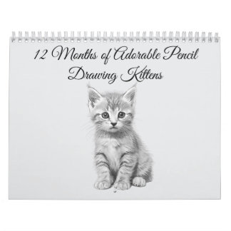 12 Monate bezaubernde Bleistiftzeichnungen von Kät Kalender