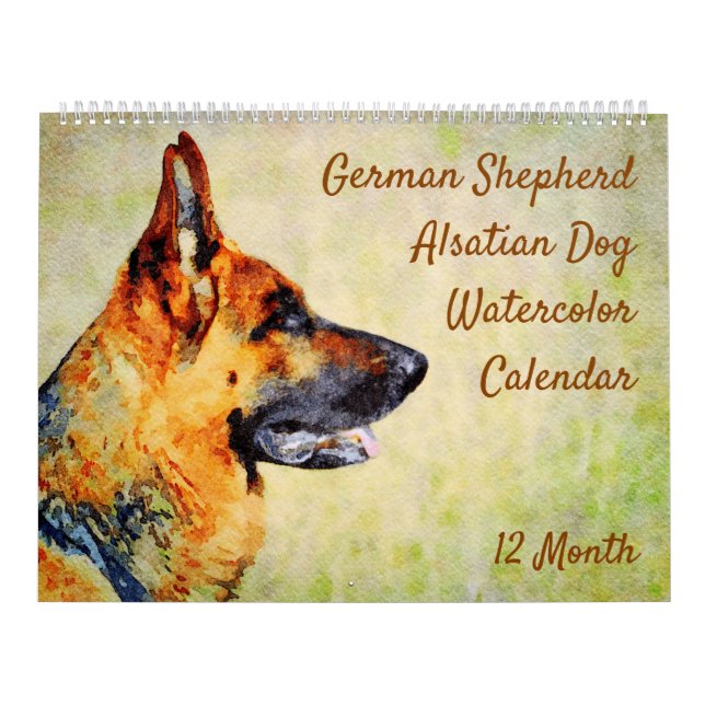 12 Monate Deutscher Schäferhund elsässische Hunde  Kalender (Titelbild)