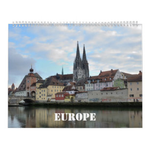 12 Monate europäischer Mauerkalender Kalender