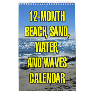 12-Monate Strand, Sand, Wasser und Wellen Kalender
