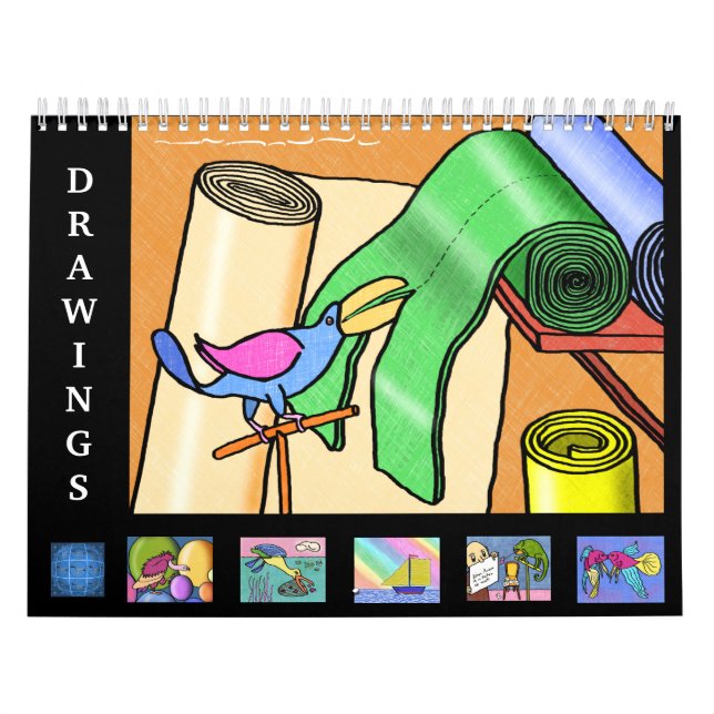 12-monatiger Kalender kindlicher Zeichnungen (Titelbild)