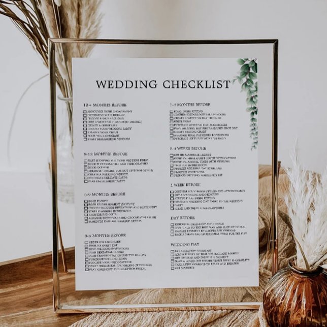 12-Monats-Checkliste für Hochzeiten im Grünen (12 Month Greenery Wedding Checklist)