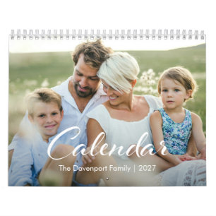 12-Monats-Familien-Foto-Kalender mit moderner Schr Kalender