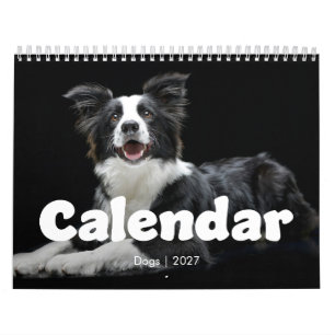 12-Monats-Hund-Kalender Moderne Typografie 2027 Kalender