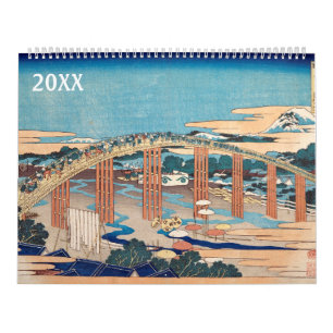 12-Monats-Landschaften von Katsushika Hokusai Kalender