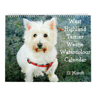 12 Month West Highland Terrier Dogs Westies Gesche Kalender