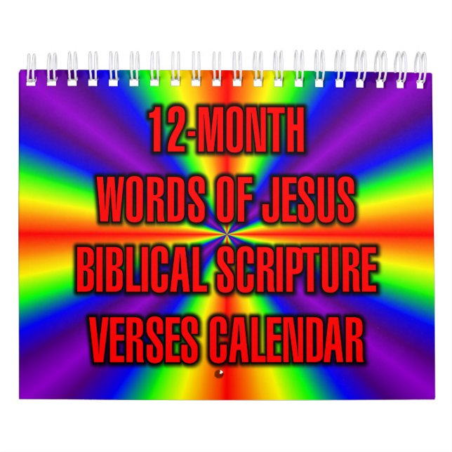 12-Month Words of Jesus Biblical Scripture Verses Kalender (Titelbild)