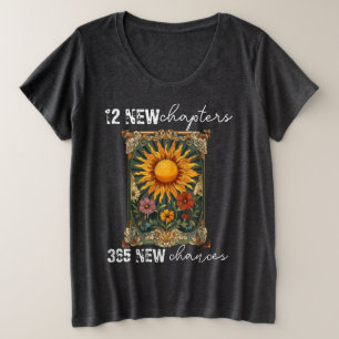 12 Neue Kapitel 365 Neue Chancen Boho Wasserfarbe Große Größe T-Shirt