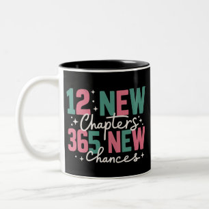 12 neue Kapitel 365 neue Chancen Inspirierend Zweifarbige Tasse
