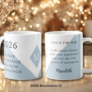 12. Neujahrsvorsatz für 2026 Jahr des Wandels Kaffeetasse