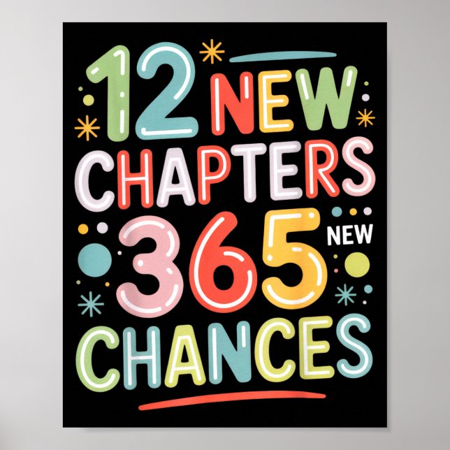12 New Chapters 365 Chances Insrational Quote For  Poster (Vorne)