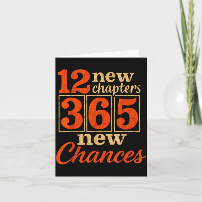 12 New Chapters 365 Chances Motivational  Karte (Vorderseite)