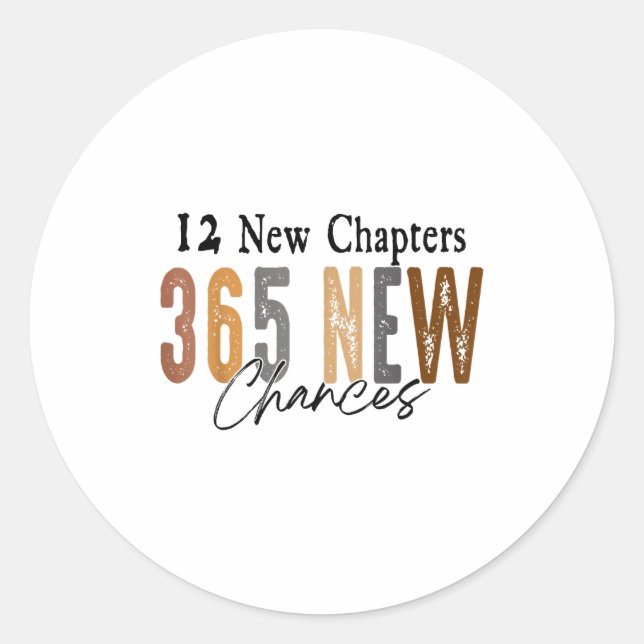 12 New Chapters 365 New Chances Family  Runder Aufkleber (Vorderseite)