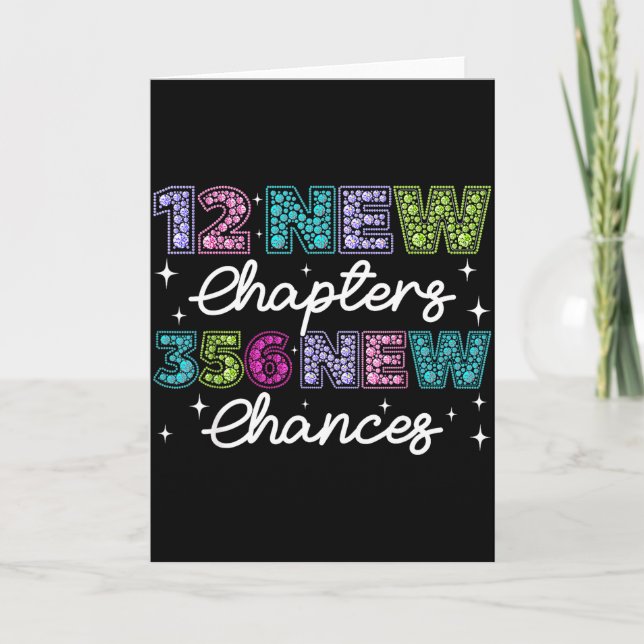 12 New Chapters 365 New Chances Happy New Year 202 Karte (Vorderseite)