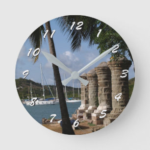 12 Number Choices to Choose-Antigua Nelson's-Clock Runde Wanduhr