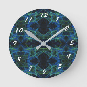 12 Number Choices to Choose-Fractal Art-Clock Runde Wanduhr