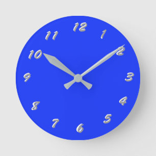 12 Number Choices to Choose From Neon Blue Clock Runde Wanduhr