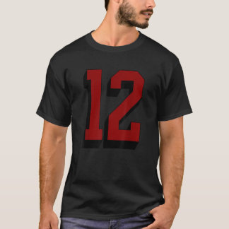 12 Nummer 12 Varsity Fan Sports Team White Jersey T-Shirt