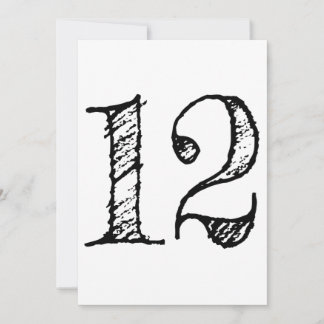 12 Nummer elf Riesen-Handschrift Einladung