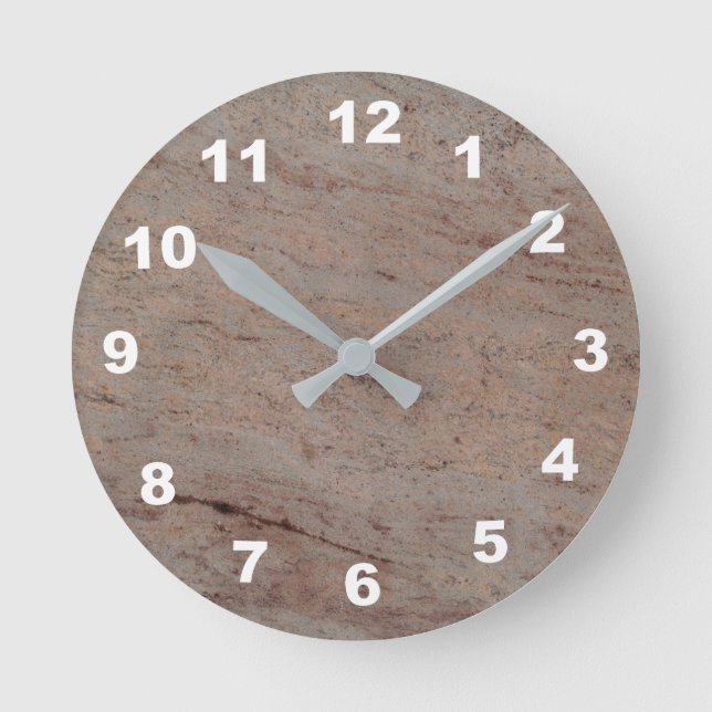 12 Nummern zur Auswahl - Marmoruhr mit Brn-Tan Runde Wanduhr (Vorderseite)