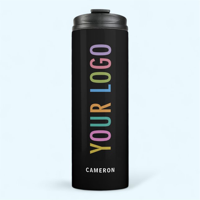12 oz Black Drink Flasche Custom Logo Vacuum versi (MISOOK Black Thermal Tumbler with Logo and Name)