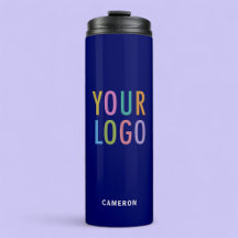 12 oz Blue Insulated Tumbler with Business Logo