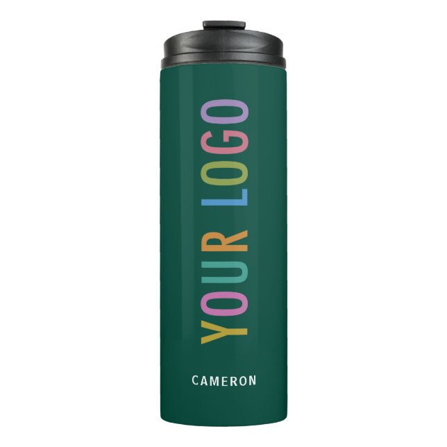 12 oz Green Thermal Tumbler Insulated Company Logo Thermosbecher (Vorderseite)