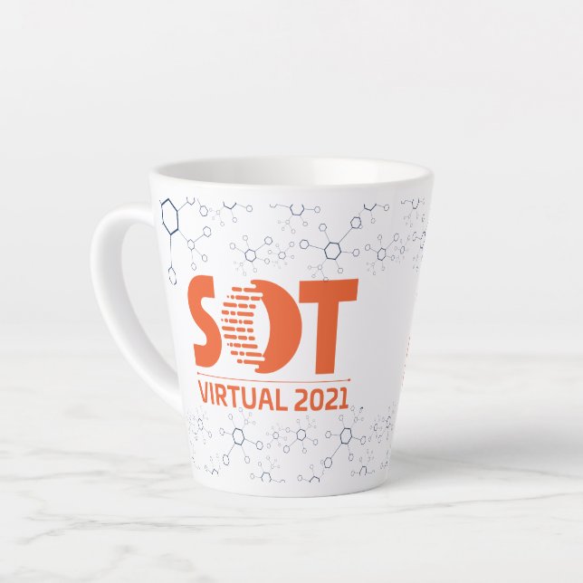12 oz Latte Tasse - Jahrestagung 2021 (Molecule) (Linke Ecke)