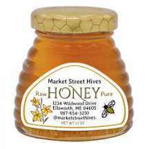 12 oz Skep-Form Honey-Etikett Transparent oder wei