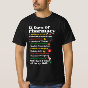 12 Pharmacy Funny Christmas Pharmacist Tec T-Shirt