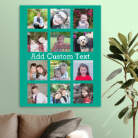 12 Photo Instagram Collage with Green Background