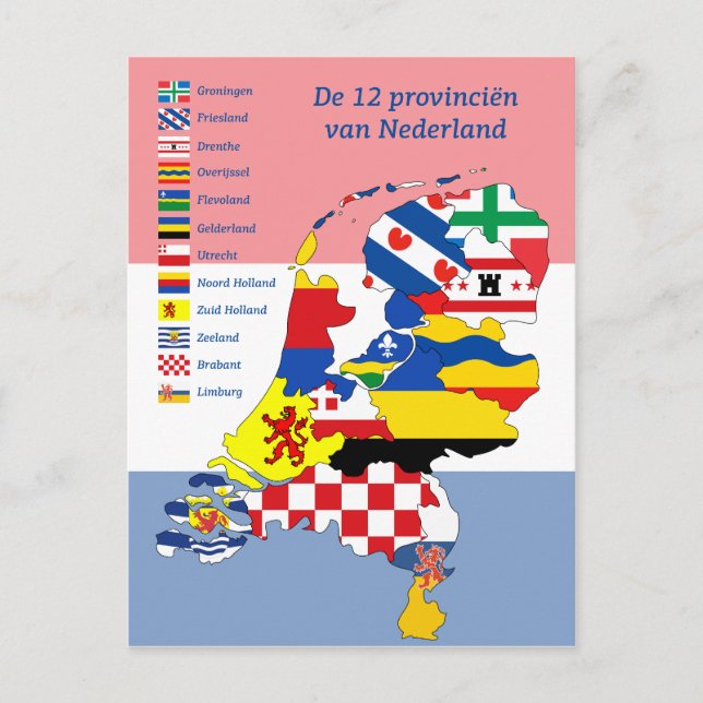 12 Provinzen der Niederlande Postkarte (Vorderseite)