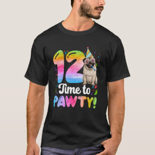 12. Pug-Geburtstagsfeier Zwölfjähriger Hund Geburt T-Shirt