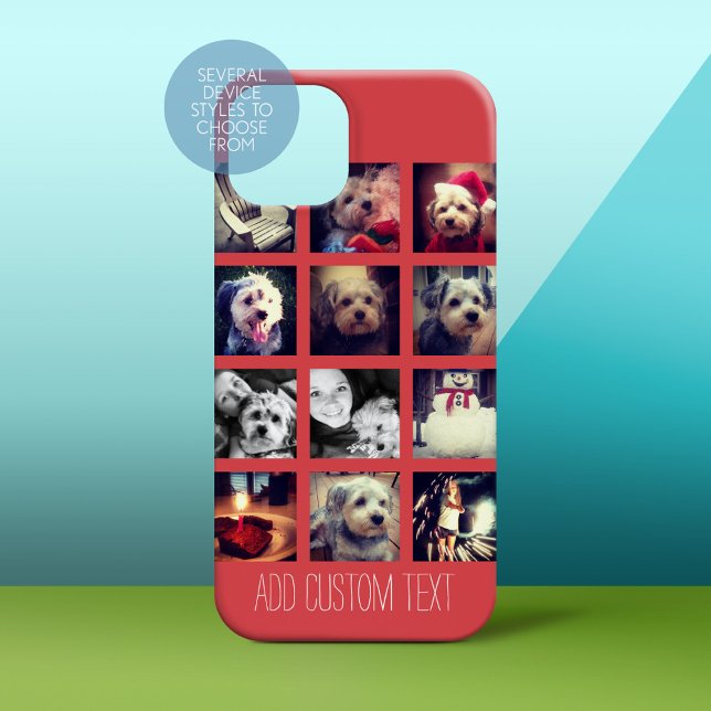 12 quadratische Collage mit Cayenne Hintergrund Case-Mate iPhone Hülle (Personalized Phone Case)