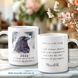 12. Raven 2026 Year of Change Powerful Intention Kaffeetasse