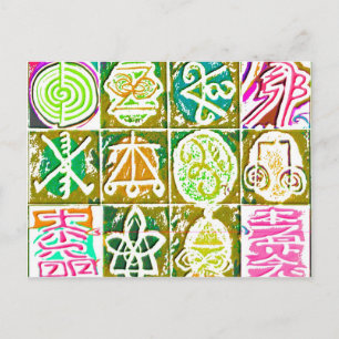 12 Reiki n Karuna Healing Signs V14 Postkarte