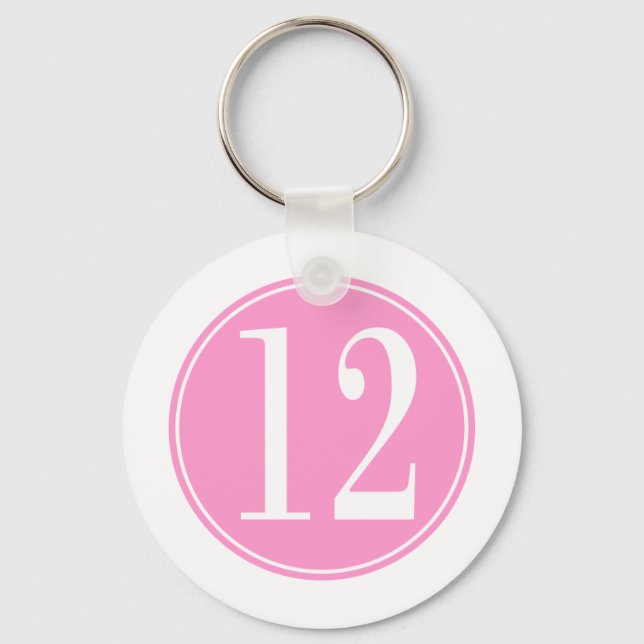 12 rosa Kreis Schlüsselanhänger (Vorderseite)
