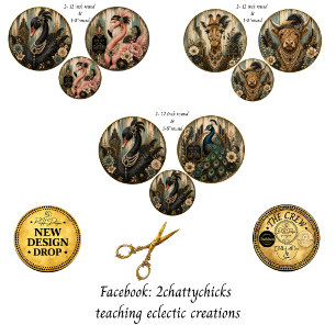 12"Round Gatsby Glam Schwan Flamingo Giraffe Geschenkpapier Set