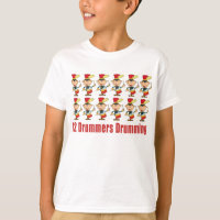 12 Schlagzeuger, die T - Shirts trommeln