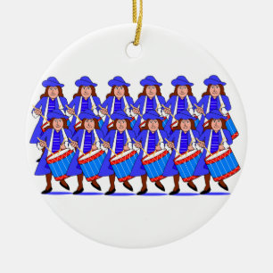 12 Schlagzeuger-Trommeln Keramik Ornament