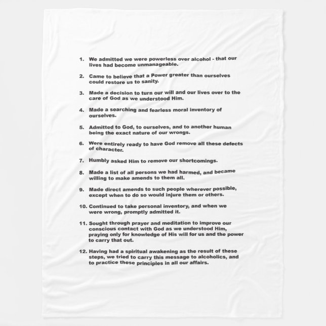 12 Schritt-Decke Fleecedecke (Vorderseite)