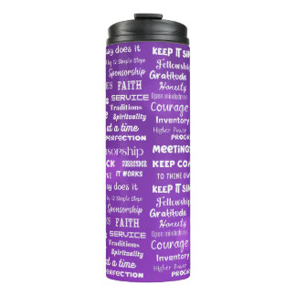 12 Schritt Recovery-Wörter & Slogans Thermosbecher