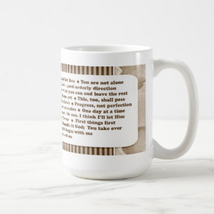 12 Schritt-Slogan-Tasse Tasse