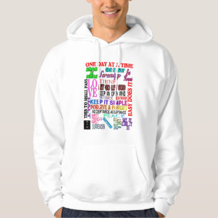 12 SCHRITT-SLOGANS IN DER FARBE HOODIE