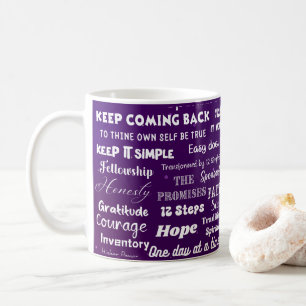 12-Schritte-Recovery-Wörter & Slogans Kaffeetasse