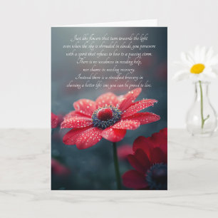 12-Schritte-Wiederherstellungs-Rote Anemonenblume Karte