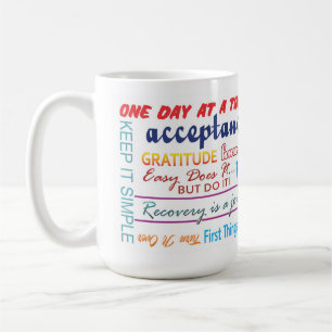 12-Schritte-Wiederherstellungs-Slogans-Tasse 25z Kaffeetasse
