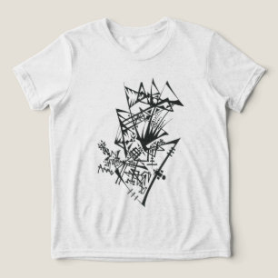 12 Schwarz-Weiß-Abstrakte Stammes-Tattoo-Kunst Tri-Blend Shirt