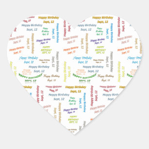 12. September Herz-Aufkleber